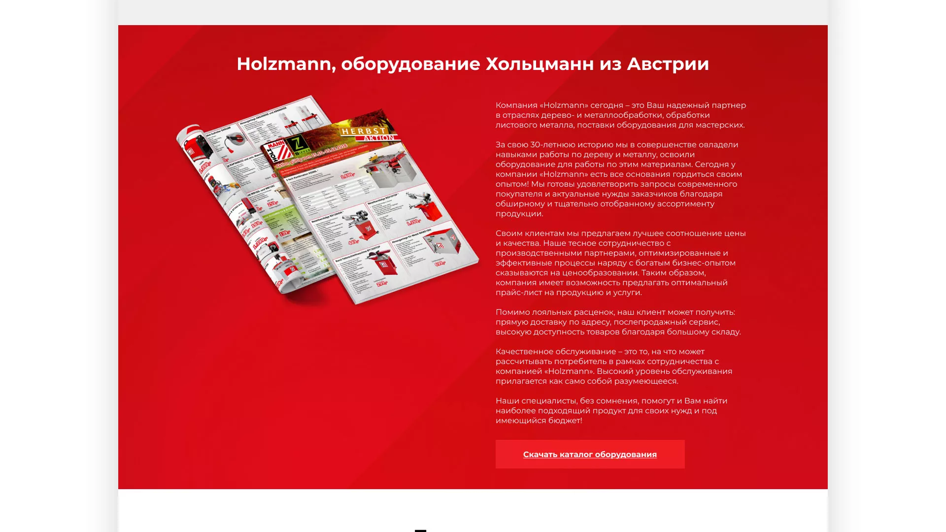 Создание сайта компании «HOLZMANN Maschinen GmbH» в Кодинске