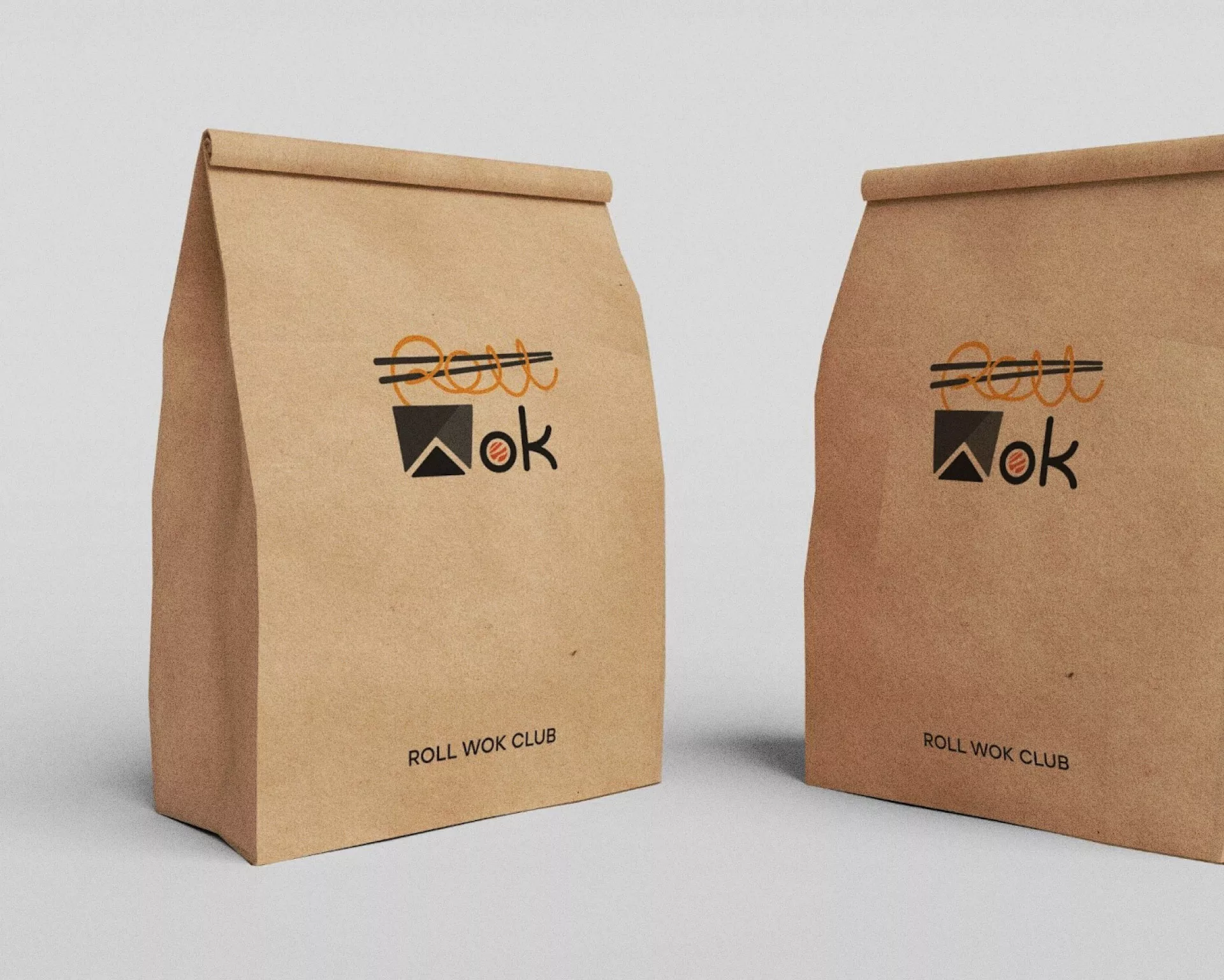 Создание дизайна упаковки суши-бара «Roll Wok Club» в Кодинске